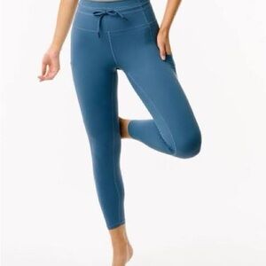 ZYIA Calm Blue Pocket Drawstring Luxe Leggings 7/8 24”